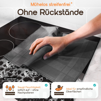 Preview: Microfaser Geschirrtücher grau 5 Stueck Set 3